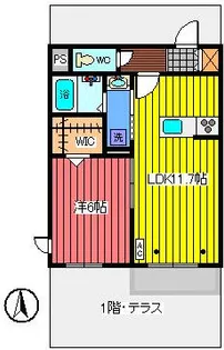 プランドール岸町【1階】の間取り