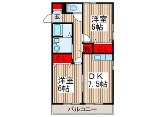 ルフレS【1階】の間取り