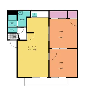 旭前フレグランスA棟【2階】の間取り