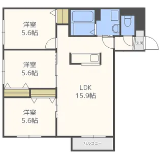 システムコート新札幌II【3階】の間取り