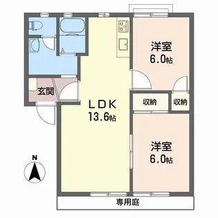 ハイランド玉尾【1階】の間取り