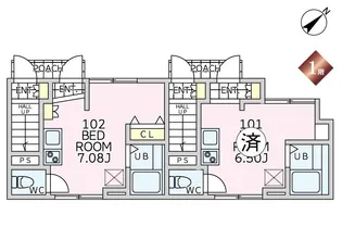 YOHAKU TERRACE【1階】の間取り