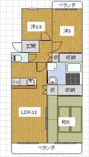 アグリーン長田【3階】の間取り
