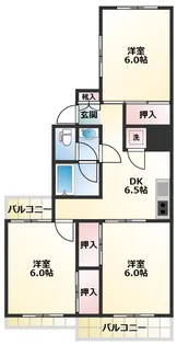 新町ベルメゾン【2階】の間取り