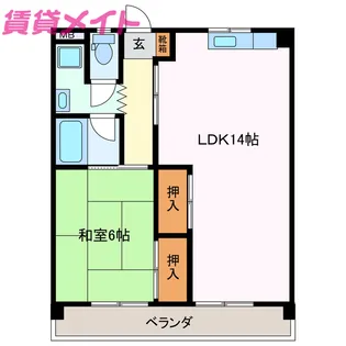 ソシアルドミール東館【4階】の間取り