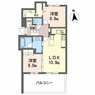シャーメゾン西岐阜アバンセ【1階】の間取り
