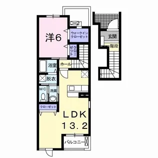 ウエストリバーrf【2階】の間取り