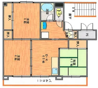 ビレッジハウス桑折 2号棟【3階】の間取り