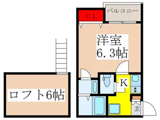 スクエア北赤羽【3階】の間取り