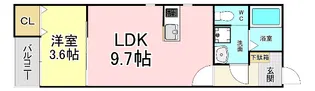 ロッシュ・ノワール片山【1階】の間取り