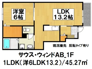 サウスウィンド【1階】の間取り