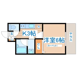 ダイアパレスステーションプラザ名取【1階】の間取り