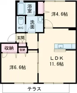 大阪府泉南市樽井2【アパート】の間取り
