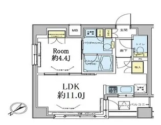 ドゥーエ五反田【2階】の間取り