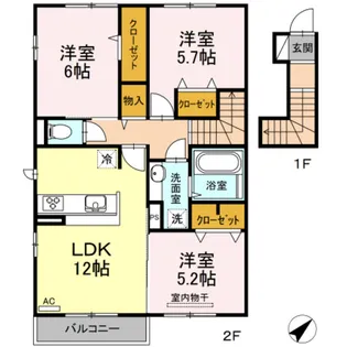 グランディール長楽寺【2階】の間取り