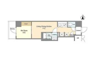 プライマルフロント菊川【11階】の間取り