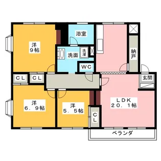 八雲マンション F棟【2階】の間取り
