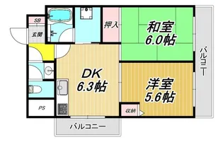 セントラル第2東園田【3階】の間取り
