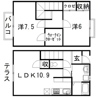 静岡県浜松市浜名区染地台3【アパート】の間取り