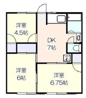 神奈川県平塚市広川【アパート】の間取り