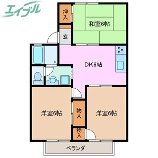 ベルファミールA棟【2階】の間取り