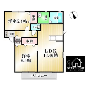 ラ・ネージュI【2階】の間取り