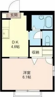 1DKの間取り画像