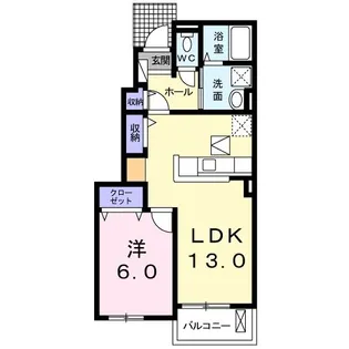 ムーン・池部【1階】の間取り