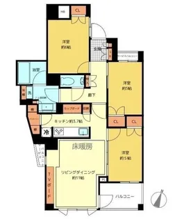 Brillia東中野Parkside Hills【5階】の間取り