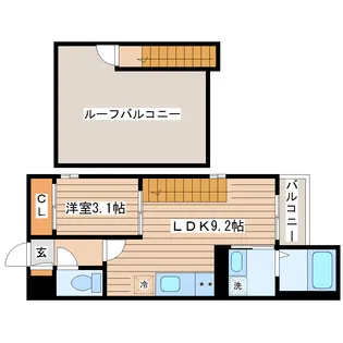 GRANDTIC La Luna【2階】の間取り