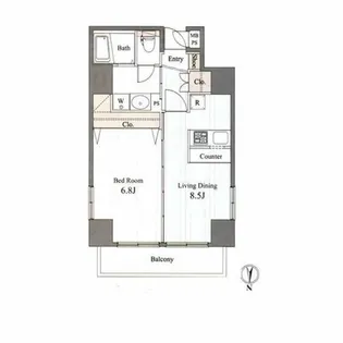 PATH中目黒uno【10階】の間取り