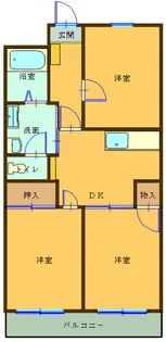 マンションサンスカイ【3階】の間取り