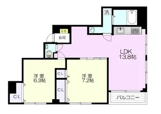 グリーンコーポ東中野【7階】の間取り