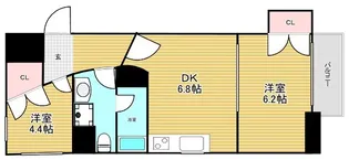レバンガAP桜川FOX【4階】の間取り
