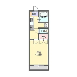 コーポ花輪B棟【1階】の間取り