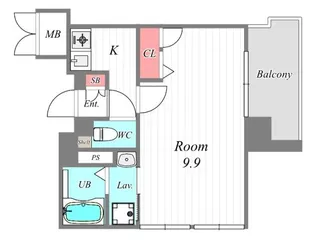 エスリード福島駅前第2【10階】の間取り