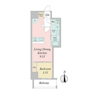 クロスレジデンス阿波座【11階】の間取り