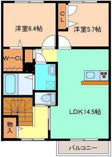 ボタンヴュー(ShaMaison)A【2階】の間取り