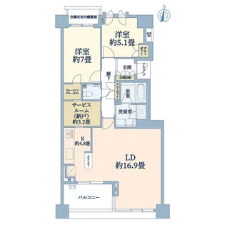 ライオンズスクエア用賀【10階】の間取り
