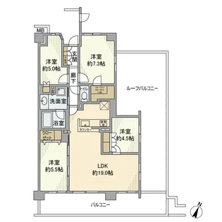 ザ・パークハウス南行徳レジデンス【6階】の間取り