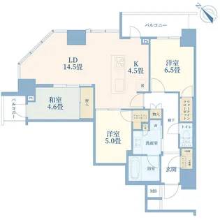 リヴァリエ B棟【5階】の間取り