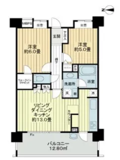 ライオンズマンション中野平和の森公園【5階】の間取り