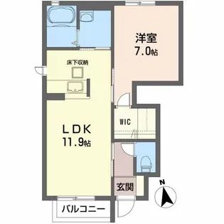 シエルB【1階】の間取り