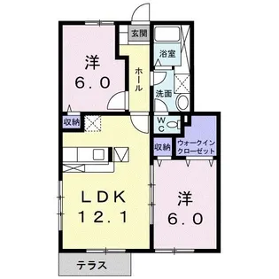 さくらハイツA【1階】の間取り