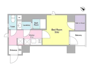 メゾンピオニー日本橋浜町【4階】の間取り