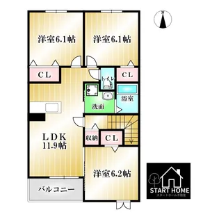 クラール南庄町B【2階】の間取り