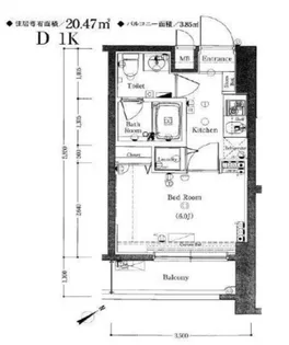 プリヴィレージュ目黒南【7階】の間取り