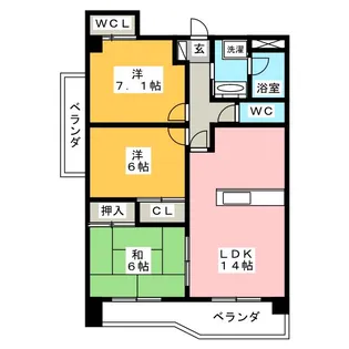 P・WAVE417【5階】の間取り