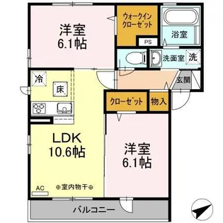 セジュール輝【1階】の間取り