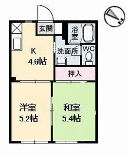 コーポやすらぎ【1階】の間取り